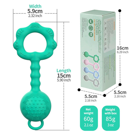 HS-001 Baby Soft and Flexible Teether Rattle