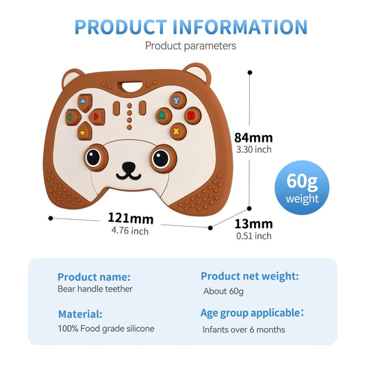 HS-012 Bear Game Controller Silicone Teething Stick