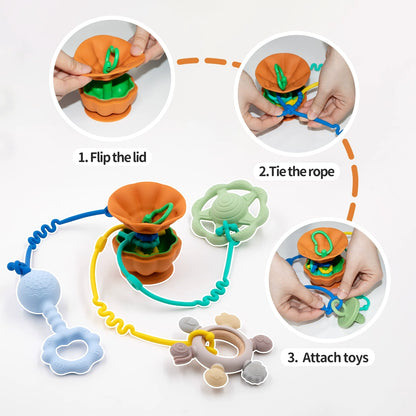 HS-007 Halloween Pumpkin Baby Silicone Toys