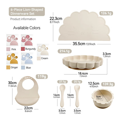 HS-019 Children's Silicone Tableware 6-piece Set