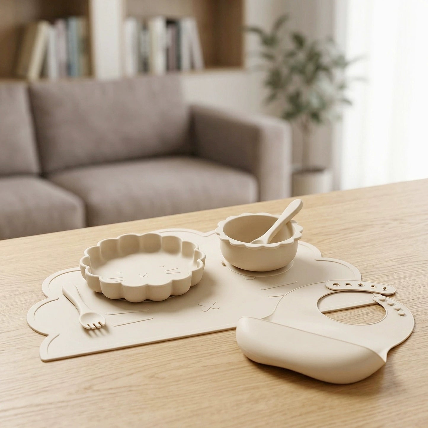 HS-019 Children's Silicone Tableware 6-piece Set