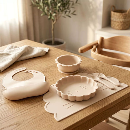 HS-019 Children's Silicone Tableware 6-piece Set