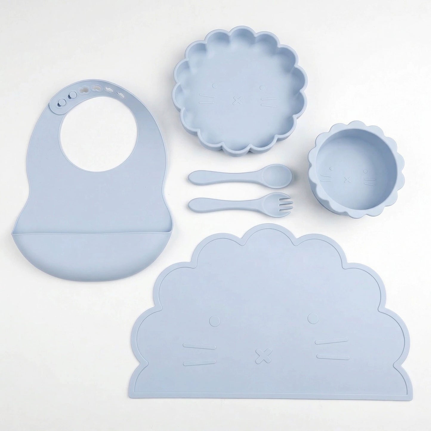 HS-019 Children's Silicone Tableware 6-piece Set