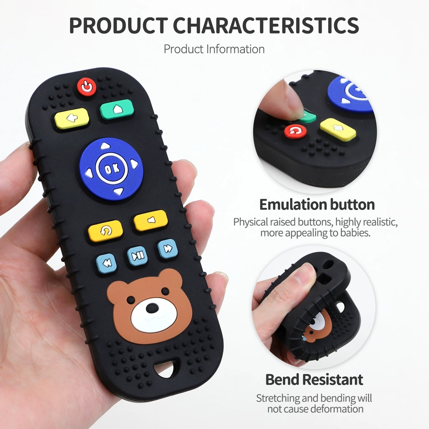 HS-009 Little Bear Remote Control Silicone Baby Teether