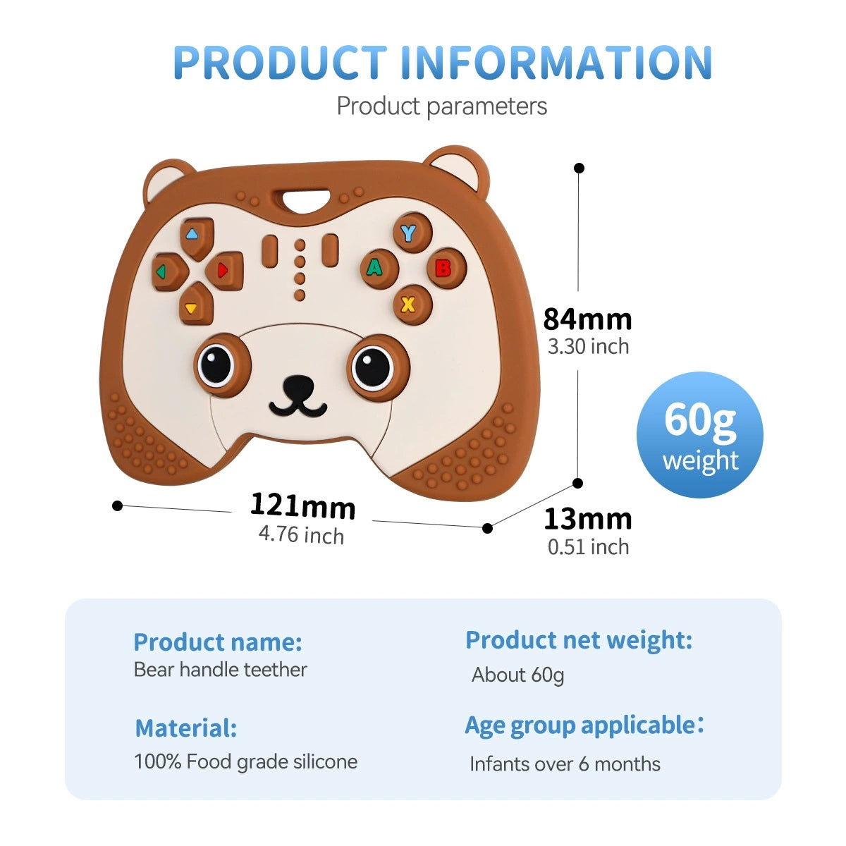 HS-012 Bear Game Controller Silicone Teething Stick