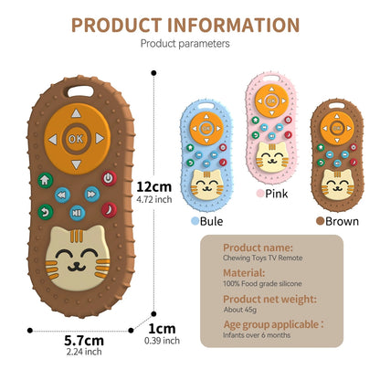 HS-008 Cat Design Remote Control Silicone Baby Grinding Rod