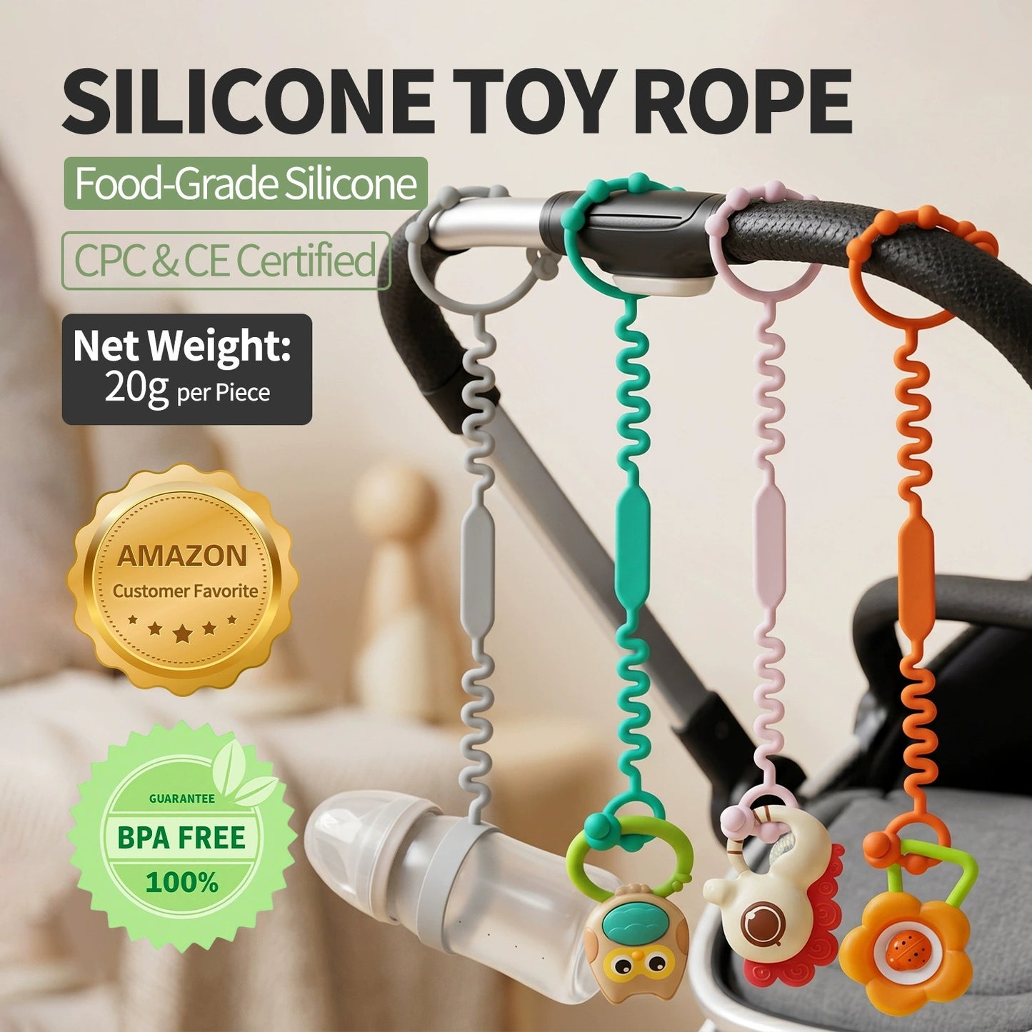 HS-016 BPA-FREE Food-Grade Silicone Toy Rope