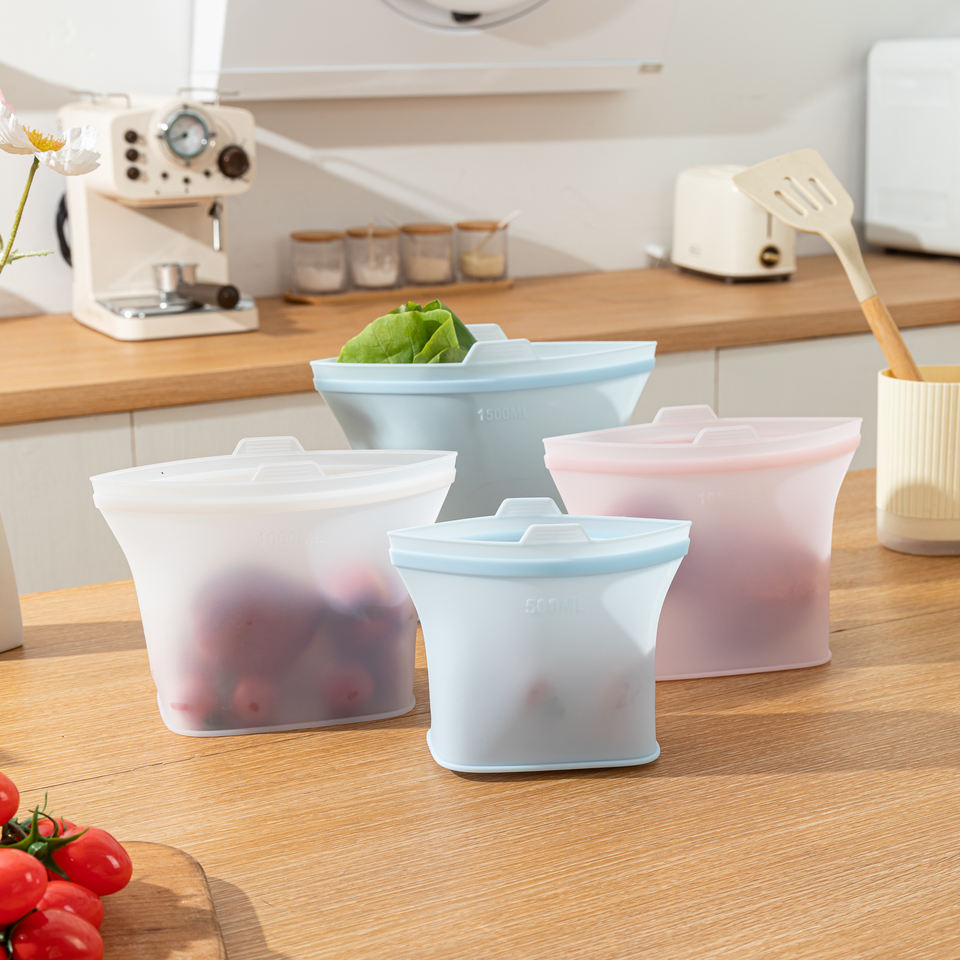 HS-1005 3-piece Set of Food-Grade Silicone Fresh-Keeping Bags