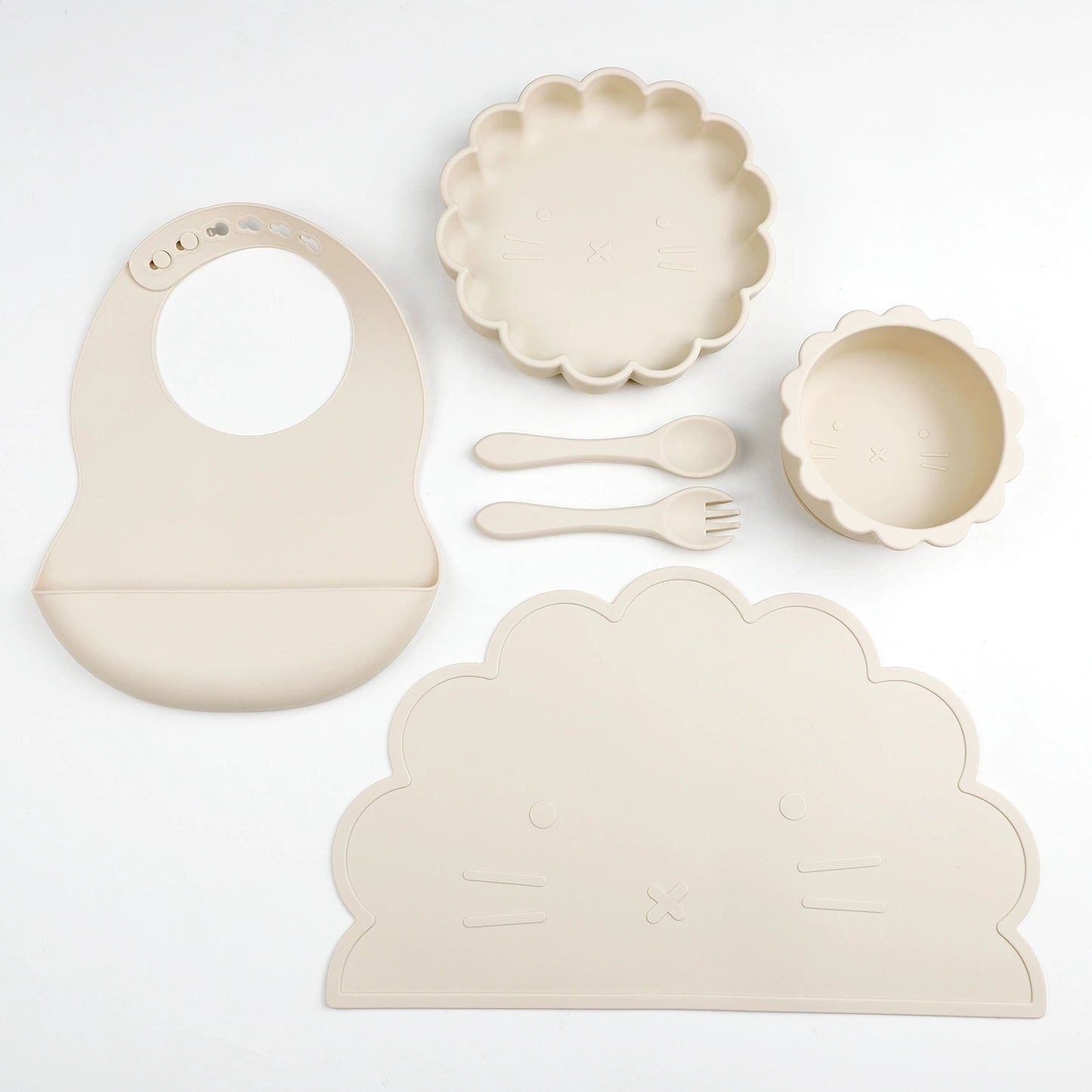 HS-019 Children's Silicone Tableware 6-piece Set