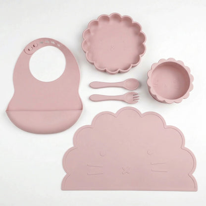 HS-019 Children's Silicone Tableware 6-piece Set