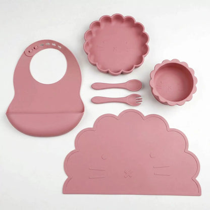 HS-019 Children's Silicone Tableware 6-piece Set