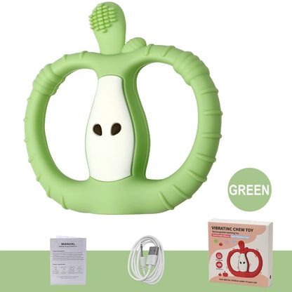 HS-002 Small Apple Vibration Silicone Baby Teether
