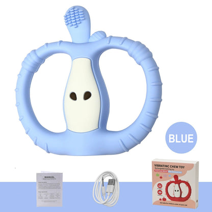 HS-002 Small Apple Vibration Silicone Baby Teether