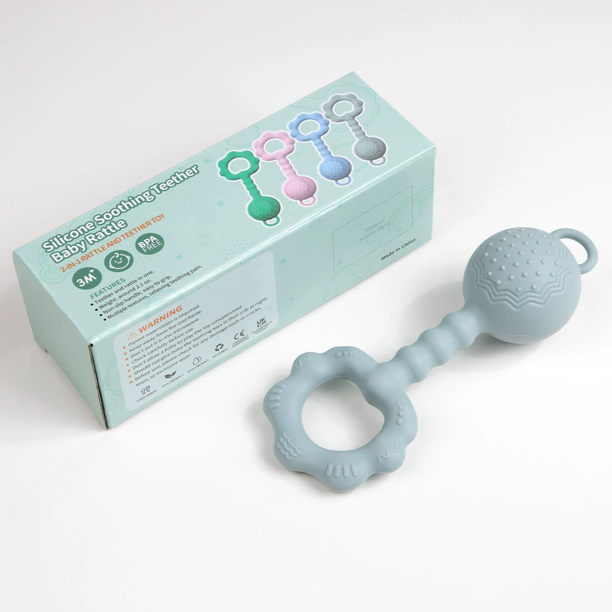 HS-001 Baby Soft and Flexible Teether Rattle